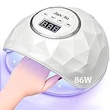 Janolia Nageltrockner Nagellampe 86W UV LED Lampe für Nägel mit Sensor LCD Display für Gelnägel Professionelle Nagel lampe für Fingernagel/Zehennagel Nageldesign mit 4 Timer Geeignet für alle Gel