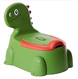 Töpfchen für Kinder, Kinder töpfchen Kindertoilette Lern Toilette Babytoilette Dinosaurier Themen Potty Klo Babytopf Training Tragbares mit Rückenlehne (Grün)