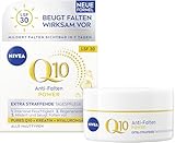 NIVEA Anti-Falten POWER Q10 Extra Straffende Tagespflege LSF 30, Gesichtspflege mildert & beugt Falten vor, straffende Tagescreme mit purem Q10, Kreatin & Hyaluronsäure (50 ml)