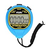 FCXJTU Digitale wasserdichte Stoppuhr, Keine Glocken, Keine Pfeifen, einfache Grundbedienung, geräuschlos, klares Display, EIN/Aus, großes Display für Schwimmtraining, Kindertrainer (Blau)