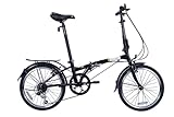 DAHON Dream D6 Klappfahrrad Erwachsene 20 Zoll, 6 Gang schaltung, V-Bremsen Faltbares Citybike für Pendler Schwarz