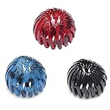 Faruxue Haarspangen in Vogelnestform, 3 Stück, erweiterbarer Pferdeschwanz-Halter, Clip, Vintage, geometrische einziehbare Haarschlaufen, Haar-Accessoires, Design-Werkzeug (Blau, Rot, Schwarz)