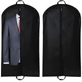 2 Stück Kleidersäcke, 60 x 100cm Kleidersack Anzug, Anzug Mit Tragegriff Aufbewahrung Kleiderhülle, Kleiderschutzhülle Atmungsaktive Anzugtasche für Jacken und Kleid Aufbewahrung (Schwarz)