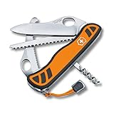 VICTORINOX Schweizer Taschenmesser Hunter XTM, Jagdmesser Klappmesser, 6 Funktionen inkl. Holzsäge, Einhand-Feststellklinge, Orange/Schwarz