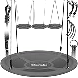 tectake® Nestschaukel, Korbschaukel bis 120 kg belastbar, Schaukel für Kinder und Erwachsene, Outdoor Gartenschaukel oder Indoor Hängesessel, Spielzeug für Garten oder Kinderzimmer (GRÖßE Ø 120 cm)