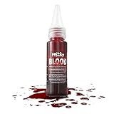 Festicy Premium Kunstblut 25ml I perfekt für Halloween & Faschings BZW. Karneval I Ideal für Vampir- & Zombie Kostüme I Leicht Auswaschbar I Fake Blut für Echten Grusel-Look I Kunstblut für Haut