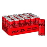 Coca-Cola Zero Sugar - koffeinhaltiges Erfrischungsgetränk mit originalem Coca-Cola Geschmack - null Zucker und ohne Kalorien - in stylischen Dosen (24 x 330 ml)