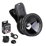 VOSSOT 2 in 1 Handy Objektiv Set, 0.45X Weitwinkel, 12.5X Makro, Universal Handy Kamera Objektiv mit Anti-Rutsch Clip, Smartphone Objektive für Reisen, Kreative Fotos, für iPhone, Meisten Smartphones