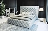 Sofa Dreams Designerbett Alessandria Lederbett mit LED Beleuchtung Bett in den Größen 140x200 160x200 180x200 200x200 200x220 (140 x 200 cm, Grau)