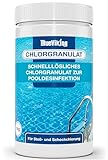 Chlor Pool Granulat 1kg, Chlor für Pool zur Schockchlorung, schnelllösliches Chlor für einen klaren Pool, Chlor Granulat zur Erstanwendung, Chlorgranulat für Pool