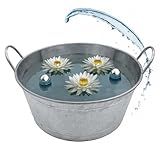 Spetebo XXL Zinkwanne Blumenkübel mit Griffen - 50 x 22 cm - Metall Gartenteich Wanne Silber verzinkt - Garten Deko Kübel Blumenschale Pflanzkübel Miniteich Zierteich Wasserwanne