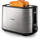 Philips HD2650/90 Toaster Edelstahl (950 W, 8 Bräunungsstufen, Brötchenaufsatz, Auftau- und Aufwärmfunktion, Stopp-Taste, Liftfunktion)