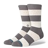 Stance Nep Stripe Crew Socks Grey Multi Patterned Calf Socks, grau, M