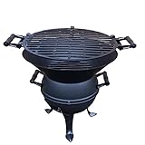 Jürgen Westerholt GmbH Grillfass/robuster Holzkohlegrill aus Gusseisen und Stahl mit extra großer Grillfläche