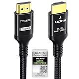 Etseinri 10K 8K HDMI 2.1 Kabel 2M, Zertifiziertes 48Gbps Ultra High Speed HDMI® Kabel 4K 240Hz 165Hz 144Hz 120Hz 8K 60Hz 4:4:4 DTS:X eARC HDCP2.3 HDR10+ TV Monitor Projektor Gaming PC PS5 X-box