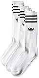 adidas Unisex Solid Crew Socken, 3er Pack, Weiß (White/Black), 43-46