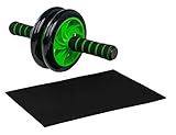 Jung & Durstig Original AB Wheel Bauchroller | Bauchmuskeltrainer | Fitnessgerät zur Stärkung der Bauchmuskulatur | Bauchtrainer inkl. Kniematte