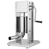 Zelsius Profi Wurstfüllmaschine aus Edelstahl (3 Liter, Silber) + vier verschiedene Füllrohre, Wurstfüller, Wurstpresse, Wurstmaschine mit 2-Gang-Getriebe, Entlüftungsventil und Handkurbel