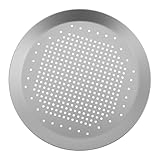 EXHUMKY Perforierte Pizza Backform aus Aluminiumlegierung Antihaftbeschichtete Crisper Pfanne für Gleichmäßige Hitzeverteilung Kruste und Einfache für Zuhause Restaurants und Hotels