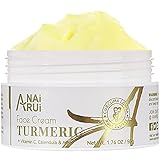 ANAiRUi Kurkuma Gesichtscreme, Vitamin C Creme für Gesicht und Körper, Kurkuma Gesichtsfeuchtigkeitscreme für dunkle Flecken, Falten, Feuchtigkeitsspendende, Kurkuma Creme für trockene Haut, 50g