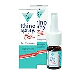 Rhinospray plus bei Schnupfen, Nasenspray, 2x10 ml, mit dem Wirkstoff Tramazolin und ätherischen Ölen, bei Schnupfen, geschwollener Nasenschleimhaut und Nasennebenhöhlenentzündung