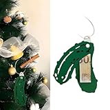 2 IN 1 Weihnachtsgurke Geldgeschenk Weihnachten Große Gurke aus Holz Weihnachtsbaumschmuck Lustig Weihnachtsschmuck Anhänger Weihnachtsbaum Deko Christmas Decorations, 15cm
