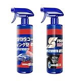 Keramikbeschichtungsspray – 3-in-1-Autoschutzbeschichtung, Autowasch-Keramikspray | 3-in-1-Hochschutz-Schnelllackierspray, Autolack-Schnellwachs-Polierspray für Motorradbedarf