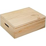 Kesper Allzweckkiste 40x30x14cm mit Deckel aus Kiefer, braun, 40 x 30 x 14 cm