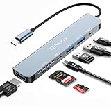 USB C Hub, 7 in 1 USB C Multiport Adapter mit USB C auf 4K HDMI, SD&TF Kartenleser, USB 3.0&USB 2.0 Ports, 100W PD, USB Typ C Hub für MacBook Air/Pro, Galaxy, iPad, Surface Book, Chromebook usw