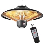 DONYER POWER Außenheizungen für Garten Terrassenstrahler mit Fernbedienung 800W/1200W/2000W Halogenstrahler Wasserdicht Gewächshaus Infrarotheizungen