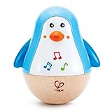 Hape Stehauf-Pinguin, Stehaufmännchen aus Holz, blau, Babyspielzeug ab 6 Monate, Motorikspielzeug aus Holz