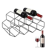 Jingmiger Weinregal für 9 Flaschen, 3-stufiges Weinregal für die Arbeitsplatte - für Schrank - Klassisches mit Wabenstruktur für Bar, Weinkeller, Kellerschrank, Speisekammer, für 9 Flaschen