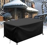 AJALGZ Gartenmöbel Abdeckung Winterfest 215x150x55cm/LxBxH Terrassenmöbel Abdeckung für Gartenmöbel Schutzhülle für Gartentisch Gewebe Schwarz Abdeckplane Gartenmöbel Schutzhülle Wasserdicht