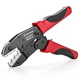 Crimpzange für Schrumpfverbinder, Estmoon Crimpzange Kabelschuhe Kabelschuhzange, Crimpzangen geeignet für 0,5mm² - 6mm², Krimpzange, Crimp Zange (AWG 22-10)