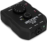 Zoom U-22 Handy Audio Interface, 2-Kanal tragbare USB-Audio-Schnittstelle, 1 XLR/TRS-Eingang, Batterie oder Bus betrieben, Phantomspeisung
