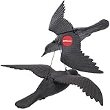 KADAX 2 Stück Vogelabschreckung aus Kunststoff, Plastik, Fliegende Krähe, Vogelabwehr, Taubenabwehr, Taubenschreck, Vogelschreck, Vogelscheuche, schwarzer Rabe gegen Tauben (2 Stück)