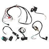 Motorkabelbaum-Kit Langlebiger Elektrostart-Zünddraht Lenkerschalter CDI-Einheit Spannungsstabilisatorspule Passend für 50cc 110cc 125cc PIT Quad Dirt Bike ATV