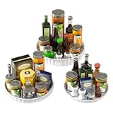 Priksia 3 Stück Drehteller Organizer, Küchen Kühlschrank Organizer, 360° Lazy Susan Drehbares Gewürzregal, Drehplatte Gewürzhalter Organizer für Küche Lagerregal Speisekammer Schrank