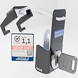 Mülltonnenschloss aus Metall, besonders stabiler Mülltonnenverschluss, universal Mülltonnenverriegelung für Mülltonnen, anbringen ohne bohren, Schloss verdrehsicher, stabiler Schlüssel