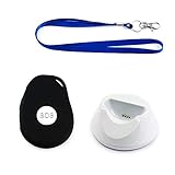 AMG Sicherheitstechnik Emergency Call Button with GPS Transmitter and SIM Card for Seniors | Safe Home and Travel | with Collar and Charging Station | Splashproof