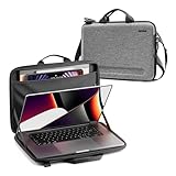 tomtoc Hardcase Laptoptasche für 2024 16-Zoll Neu MacBook Pro M4/M3/M2/M1 Pro/Max A2991 A2780 A2485 A2141 2023-2019, Hart Laptophülle Schultertasche Hülle mit Tablet-Fach Passt 13' iPad Air/Pro