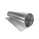 Aufun 0.6x20m Aluminisierte Isolierfolie Dämmfolie Doppelte Alu-Luftpolsterfolie Dachisolierung, Heizkörper Reflexionsfolie Isolierungsfolie Wärmehaltung (12㎡)