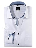 OLYMP Herren Businesshemd Langarm Luxor,Einfarbig,modern fit,Global Kent,Weiss 00,42