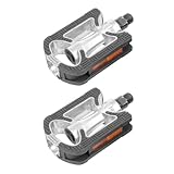 Beavorty 2 Stück rutschfeste Fahrradpedale Mountainbike Pedale Aluminiumlegierung Schwarz Plattformpedale mit Großer Fläche für Rennrad und Geländefahrrad