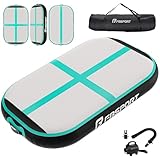 FBSPORT Airtrack Matte, 10cm Hoch Verdicken 60CM Tumbling Matte,Gymnastikmatte mit Luftpumpe,Trainingsmatte mit Tragetasche,Turnmatte für Zuhause, Outdoor,Yoga, Übungsgymnastik