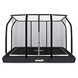 VirtuFit Premium Gartentrampolin Inground - Rechteckig - Outdoor mit Netz und Leiter für Kinder und Erwachsene - Schwarz - 183 x 274 cm