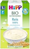 Hipp Bio-Getreide-Breie ungesüßt, 100% Reis, glutenfrei, 6er Pack (6 x 200 g)