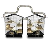 ZooPaul XXL Nagerkäfig Hamsterkäfig schwarz beige Maus Käfig Tunnelsystem Zubehör 2er Set