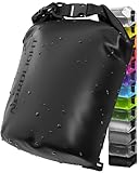 Nordlight Dry Bag 2L Wasserdichter Beutel - (Schwarz) Wasserdichter Packsack Mit Roll Top Verschluss Und Schultergurt | Schwimmen, Baden, Strand, Kanu, Stand Up Paddling, Tauchen