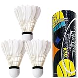 COMFOLIVING Badminton-Feder, Badmintonball, 3 Badmintonbälle mit Federfedern, Hochgeschwindigkeits-Badmintonbälle, professionelle Badminton-Trainingsgeräte